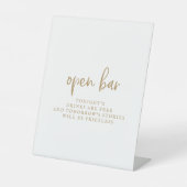 Panneau Rustique Gold Script Open Bar (Recto)