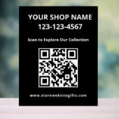 Panneau signalétique en acrylique avec code QR mar (Neutre)