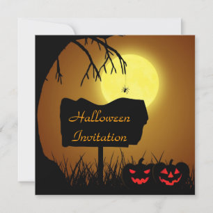 Panneau silhouette Halloween - Invitation à la fêt