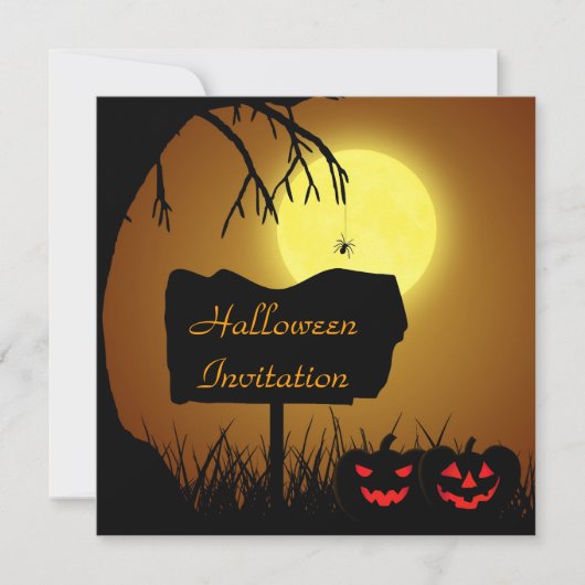 Panneau silhouette Halloween - Invitation à la fêt (Devant)