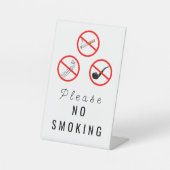 Panneau simple de non-fumeur sur table (Recto)