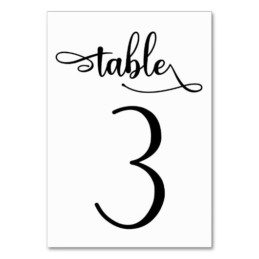 Panneau simple noir | Numéro de table 3,5 x 5 | Ta (Dos)