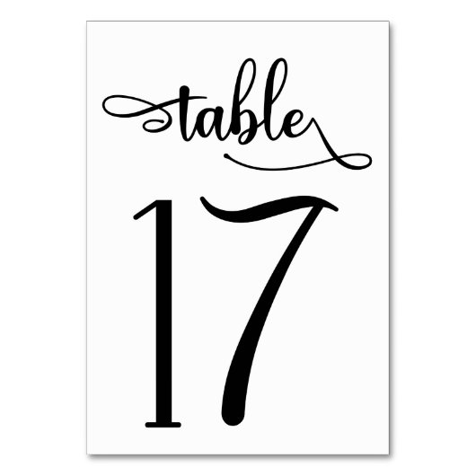 Panneau simple noir | Numéro de table 3,5 x 5 | Ta (Par défaut)
