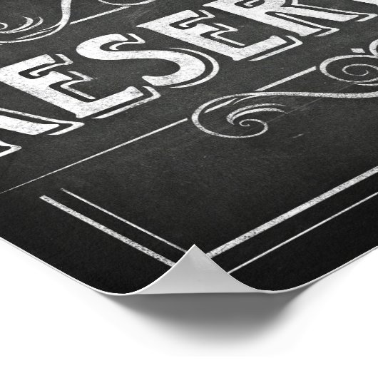 Panneau Style Chalk Impression / affiche RÉSERVÉE (Coin)