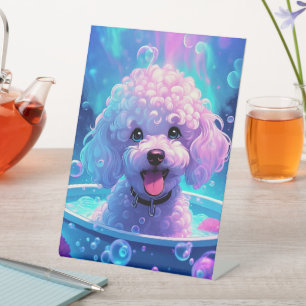 Panneau sur piédestal pour Caniche