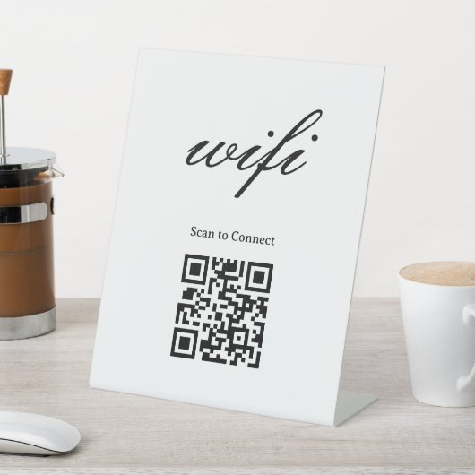 Panneau sur socle | Code Qr Wifi Moderne (In SItu)