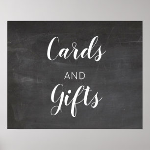 Panneau Tableau noir Cartes de mariage et cadeaux