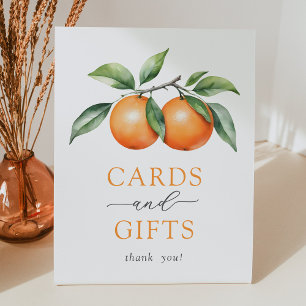 Panneau Twins Orange Baby showers Cartes et Cadeau