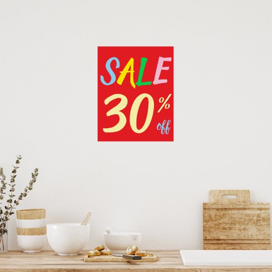 Panneau Vente importante, 30% Promo Poster (Cuisine)
