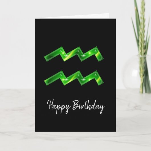 Panneau vert Aquarius Carte d'anniversaire (Devant)