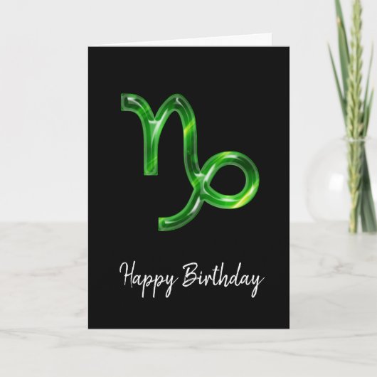 Panneau vert Capricorne Carte d'anniversaire (Devant)