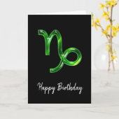 Panneau vert Capricorne Carte d'anniversaire (Fleur jaune)