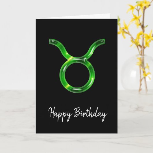 Panneau vert Taurus Carte d'anniversaire (Fleur jaune)