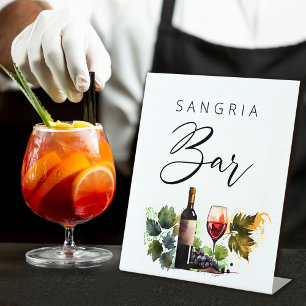 Panneau vintage Aquarelle Pays Sangria Bar
