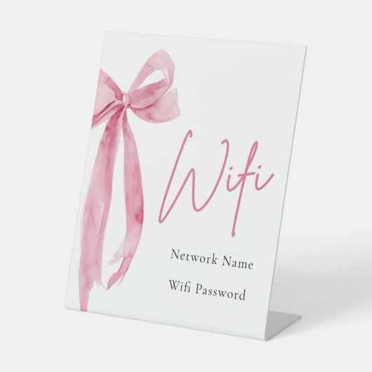 Panneau Wi-Fi Aquarelle moderne Clush Rose Bow (Recto)