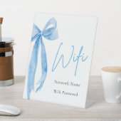 Panneau Wi-Fi Aquarelle moderne Dusty Blue élégant (In SItu)