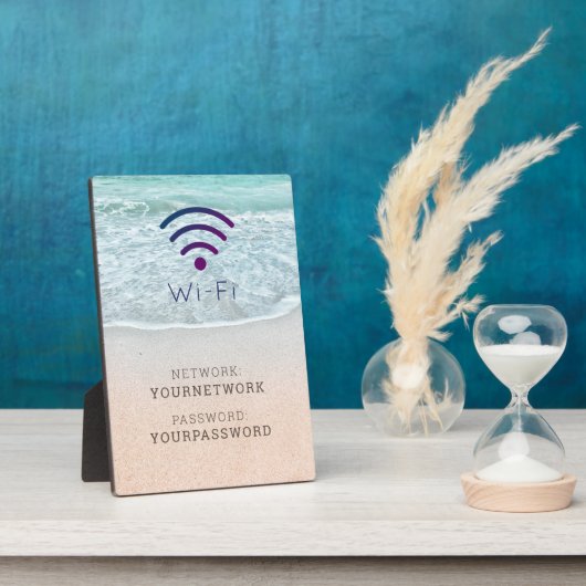 Panneau Wi-Fi Blue Ocean Beach Turquoise Plaque (Côté)