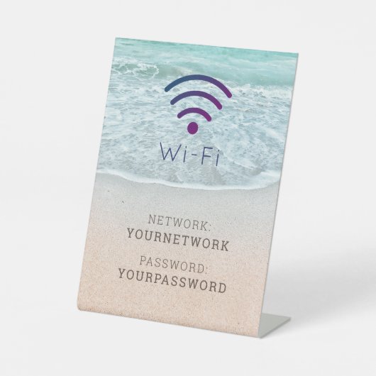 Panneau Wi-Fi Turquoise Blue Ocean Beach (Recto)