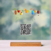 Panneau WiFi invité transparent avec code QR (Neutre)