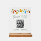 Panneau WiFi invité transparent avec code QR (Recto)