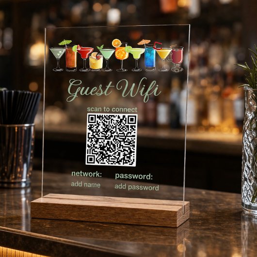 Panneau WiFi invité transparent avec code QR