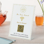 Panneau WiFi QR Code Or Faux Élégant (In SItu)