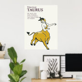 Panneau Zodiaque Taurus Bull Boho Poster d'astrolo (Bureau à domicile)