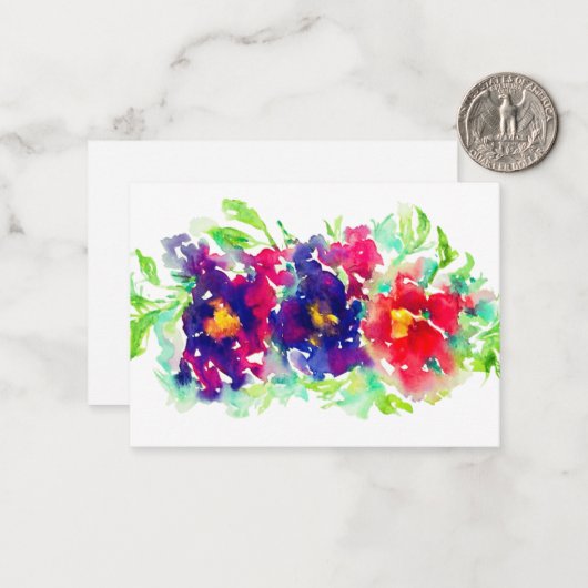 Panneaux de la carte Note Aquarelle (Devant/Arrière en situation)