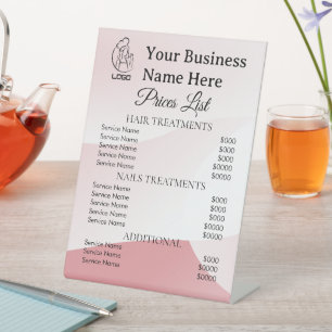Panneaux de liste de prix d'entreprise minimaliste