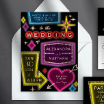 Panneaux de Neon Marquee Las Vegas Faire-part de m<br><div class="desc">Inspirée par les néons emblématiques du vieux Las Vegas, cette invitation de mariage de destination est un clin d'oeil coloré et amusant à l'histoire et donne à vos invités un sens de cette ambiance nocturne nostalgique à Vegas. N'oubliez pas d'ajouter RSVP et d'autres informations à l'arrière pour une suite d'invitations...</div>