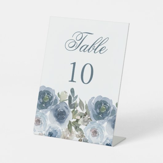 Panneaux de numéros de table à fleurs florales ble (Recto)