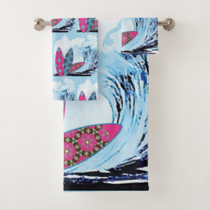 Panneaux de surf et vagues