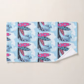 Panneaux de surf et vagues (Serviette à main)