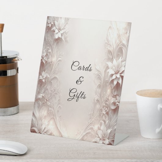 Panneaux de table à fleurs en ivoire blanc (In SItu)