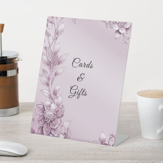 Panneaux de table en feuillage rose (In SItu)