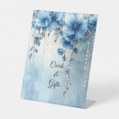 Panneaux de table Fleurs bleues et perles (Recto)