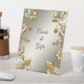 Panneaux de table Ornate Or Floral Blanc (In SItu)