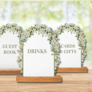 Panneaux de table pour les activités de mariage