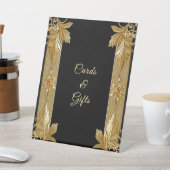 Panneaux de Tabletop Floral Orné Noir Or (In SItu)