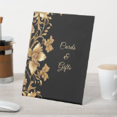 Panneaux de Tabletop Floral Orné Noir Or (In SItu)