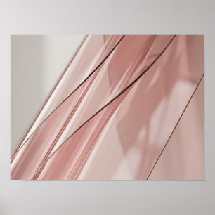 Panneaux de verre rose abstrait Art mural