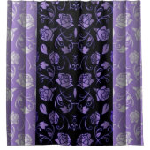 Panneaux floraux de Rose noir et violet rideau de  (Devant)