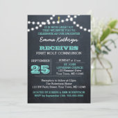 Panneaux Turquoises première communion Invitation (Debout devant)