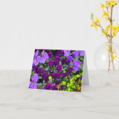 Panneaux violets pliés Carte de note, Horizontal (Fleur jaune)