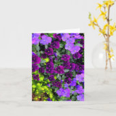 Panneaux violets pliés Carte de note, verticale (Fleur jaune)