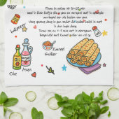 Pannekoek Serviette à plat illustrée (Plié)