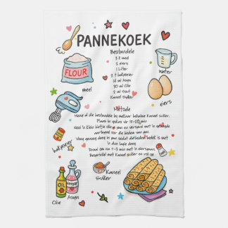 Pannekoek Serviette à plat illustrée