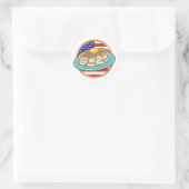 Pannenkoek Amerikaanse vlag Ronde Sticker (Tas)
