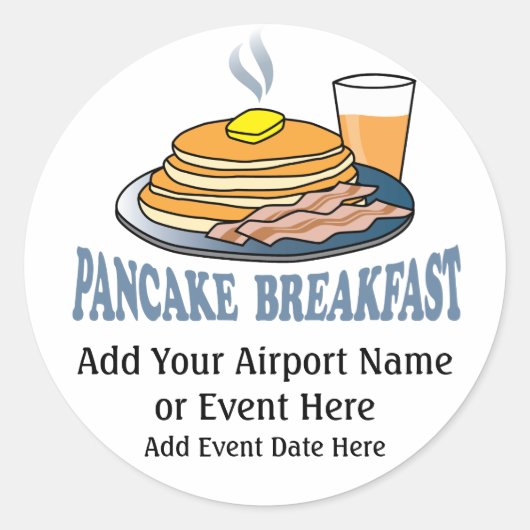 Pannenkoek Bacon Juice Fundraiser Ronde Sticker (Voorkant)