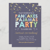 Pannenkoek en pyjama verjaardagsuitnodiging Boy Bl Kaart (Voorkant / Achterkant)